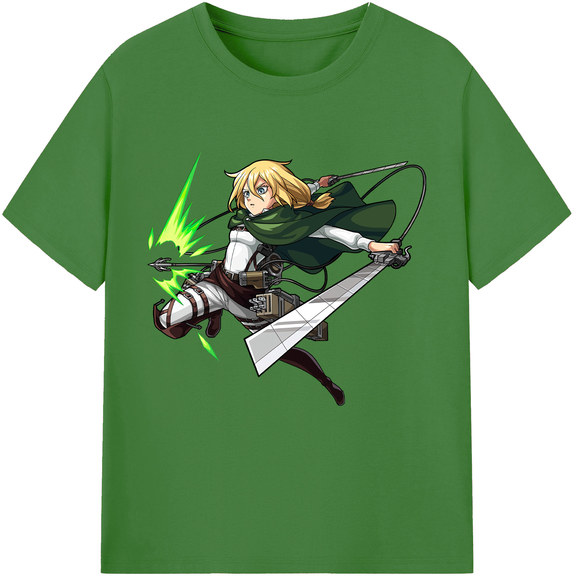 （画像用） 進撃の巨人 クリスタ·レンズ Attack on Titan Christa Lenz レディースカジュアルプリントTシャツ（綿100％）